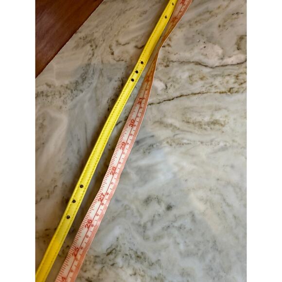 J Crew Super Skinny Belt Yellow Leather L - Picture 3 of 5